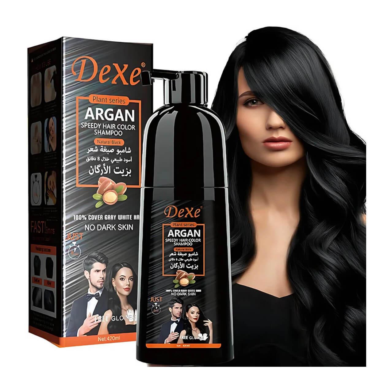 Shampooing colorant Noir rapide Dexe Collagène & a l'huile d'argan
